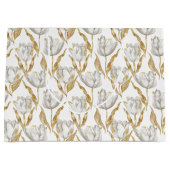 Gouden Witte Tulp Bloemen Bruidsdouche Groot Cadeauzakje (Voorkant)