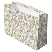 Gouden Witte Tulp Bloemen Bruidsdouche Groot Cadeauzakje (Achterkant Gekanteld)