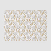 Gouden Witte Tulp Bloemen Bruiloft Tissuepapier (Voorkant)