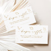 Gouden Witte Vlinder Baby shower Luier Raffle Informatiekaartje