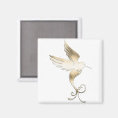 Gouden witte vogel magneet (Voorkant / Achterkant)