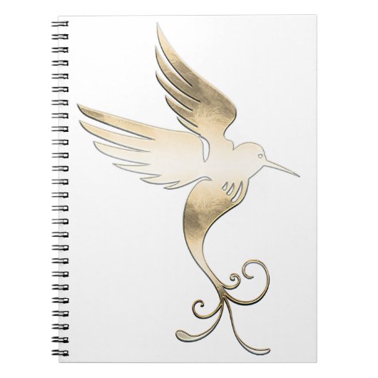 Gouden witte vogel notitieboek (Voorkant)