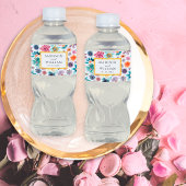 Gouden Witte Wildflower Waterverf Spring Botanical Waterfles Etiket