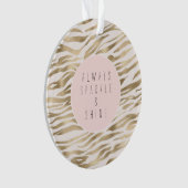 Gouden witte zebra print ornament (voorkant)