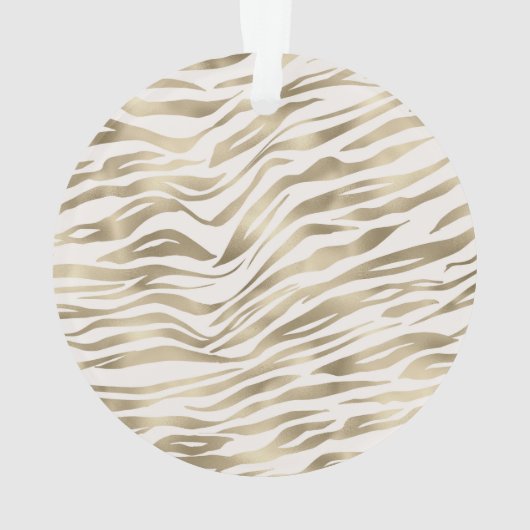 Gouden witte zebra print ornament (achterkant)