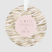Gouden witte zebra print ornament (voorkant)