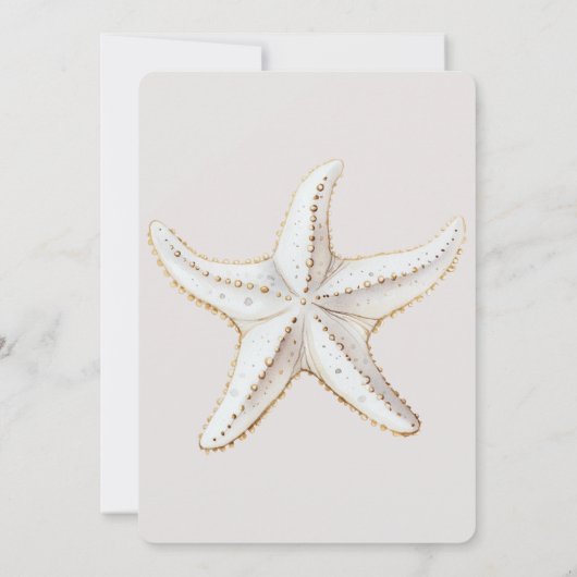 Gouden Witte Zeester Cream Verjaardag Kaart (Achterkant)