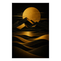 Gouden Woestijn Horizon Poster