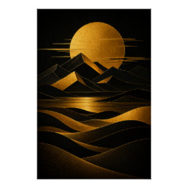Gouden Woestijn Horizon Poster
