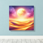 Gouden Woestijn Maneschijn – Kunst voor Terug naar Canvas Afdruk (Insitu (Houten vloer))
