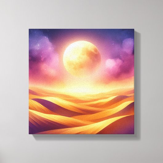Gouden Woestijn Maneschijn – Kunst voor Terug naar Canvas Afdruk (Voorkant)
