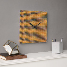 Gouden Woestijn Weefsel Abstract Patroon Design 13 Vierkante Klok