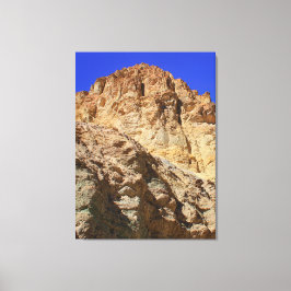 Gouden woestijnklif onder blauwe lucht canvas afdruk