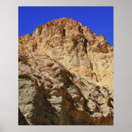 Gouden woestijnklif onder blauwe lucht poster