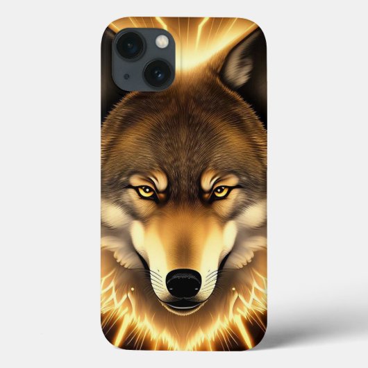 Gouden Wolf Face Art straalt gloeiende energie uit Case-Mate iPhone Case (Achterkant)