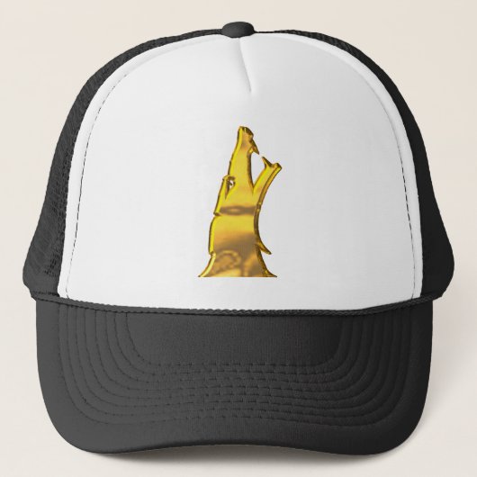 Gouden Wolf Hoofd truckerhoed Trucker Pet (Voorkant)