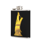 Gouden Wolf Hoofd zwart gewikkeld kolf Heupfles (Links)