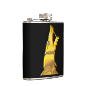 Gouden Wolf Hoofd zwart gewikkeld kolf Heupfles (Rechts)