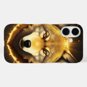 Gouden Wolf Illustratie in Stralende Glow Case-Mate iPhone Case (Achterkant (horizontaal))