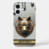 Gouden Wolf Met Aangepaste Naam 🐺 Case-Mate iPhone Case (Achterkant)