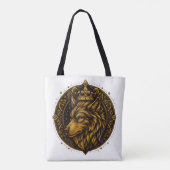 Gouden wolf met kroon design shirts tote bag (Achterkant)