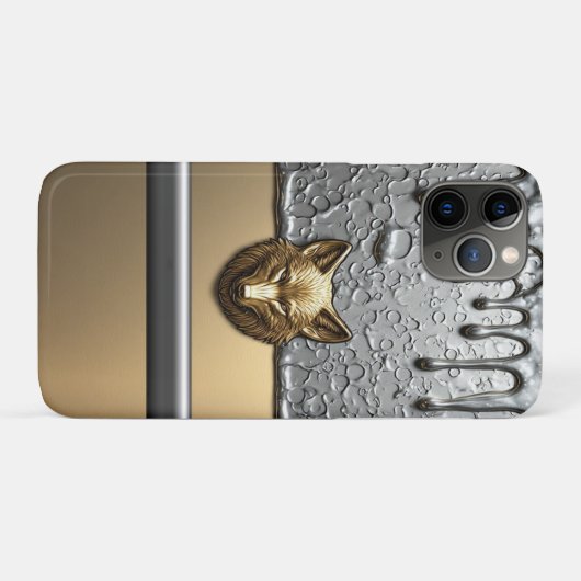 Gouden Wolf Reliëf Met Metaal Druppel Effect 🐺 Case-Mate iPhone Case (Achterkant (horizontaal))