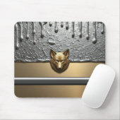 Gouden Wolf Reliëf Met Metaal Druppel Effect 🐺 Muismat (Met muis)