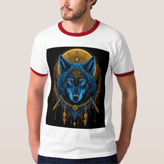 Gouden wolf t-shirt (Voorkant)