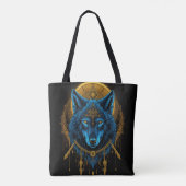 Gouden wolf tote bag (Achterkant)