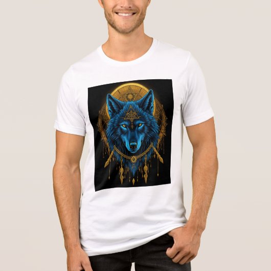 Gouden wolf Tri-Blend shirt (Voorkant)