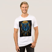 Gouden wolf Tri-Blend shirt (Voorkant volledig)
