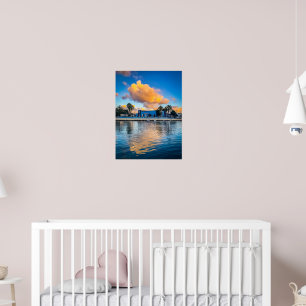 Gouden wolken boven Sliema Creek: Ochtend in Gżira Poster