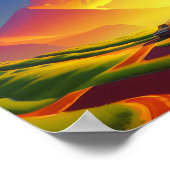 gouden wolken in de bergen poster (Hoek)