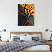 Gouden wortels en schemerboom canvas afdruk (Insitu (Slaapkamer))