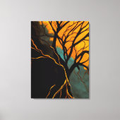 Gouden wortels en schemerboom canvas afdruk (Voorkant)
