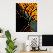 Gouden wortels en schemerboom poster (Thuiskantoor)