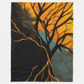 Gouden Wortels en Twilight Tree Fleece Deken (Voorkant)