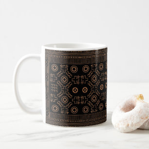 Gouden wortels: zwart en tribale Marokkaanse elega Koffiemok