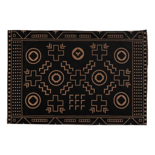 Gouden wortels: zwart en tribale Marokkaanse elega Kussensloop (Achterkant)