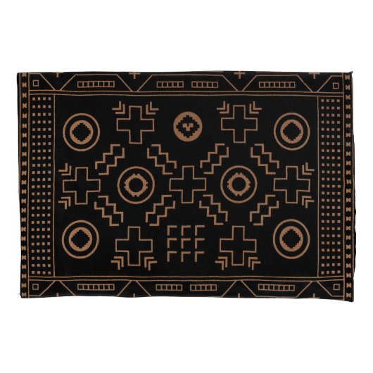 Gouden wortels: zwart en tribale Marokkaanse elega Kussensloop (Voorkant)