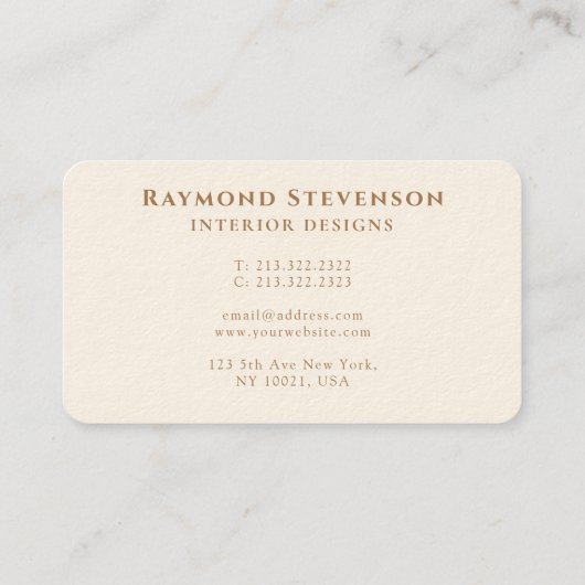 Gouden Woud Vogels Landschap Monogram Visitekaartje (Achterkant)