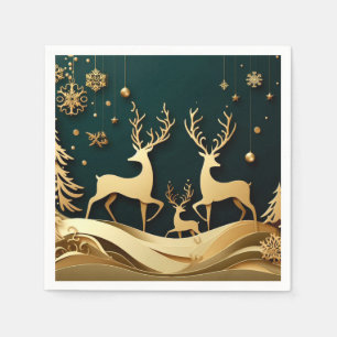 Gouden Woud Wals – Rendieren & Versieringen Servet