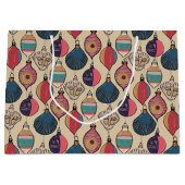 gouden Xmas Ornamenten Groot Cadeauzakje (Voorkant)