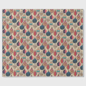 gouden Xmas Ornamenten inpakpapier (Vlak)