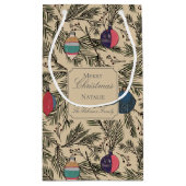 Gouden  Xmas Ornamenten Pine bessen Klein Cadeauzakje (Achterkant)