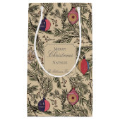 Gouden  Xmas Ornamenten Pine bessen Klein Cadeauzakje (Voorkant)