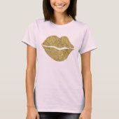 Gouden XOXO lippen T-shirt (Voorkant)