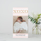Gouden XOXO Valentijnsdag fotokaarten Feestdagenkaart (Staand voorkant)
