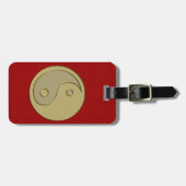 gouden yin yang bagagelabel (Voorkant horizontaal)