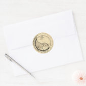 Gouden Yin Yang Boom van het Leven Kunstwerk Ronde Sticker (Envelop)
